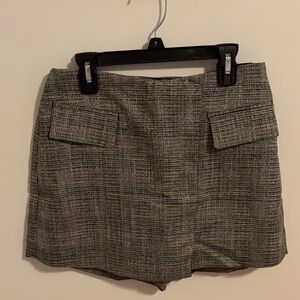 Express Black and Gray Plaid Skort